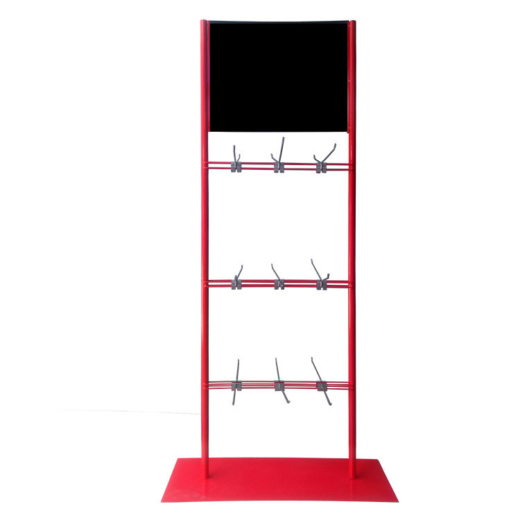 Customized Metal Red Hanging Stand Display Rack For Supermarket Retail