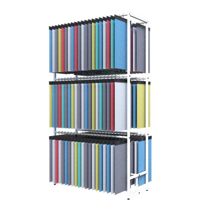 White 3 Tiers Fabric Sample Display Rack Fabric Store Display Stand