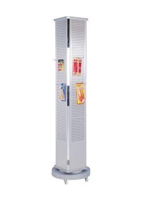 Movable Height 1720mm Width 270mm  Three Sides Rotating Brochure Holder , Supermarket Display Racks For Retail Shops