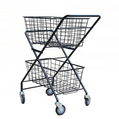 Two Layers H950mm W600mm Sports Equipment Storage Rack ,Tennis Ball Trolley Foldable
