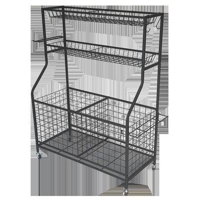 Removable Black Sports Equipment Storage Rack For Ball Medicine