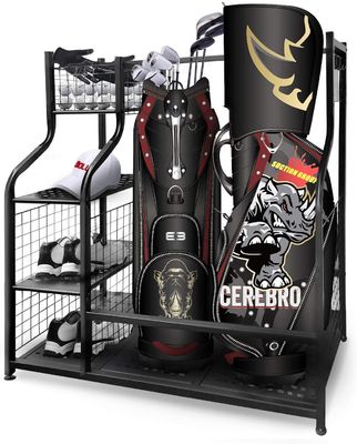 4 Removable Hooks Extra Large Golf Bag Organizer For Clubs