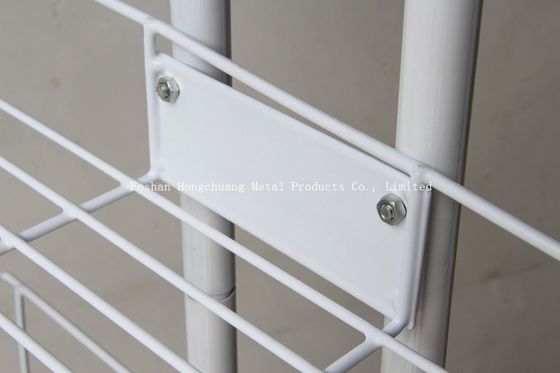 Custom potato chip metal display rack with four Wire basket White