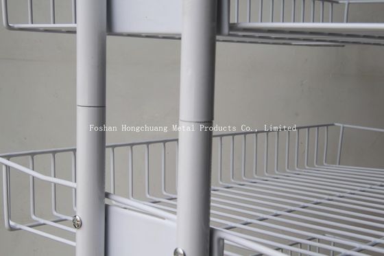 Custom potato chip metal display rack with four Wire basket White