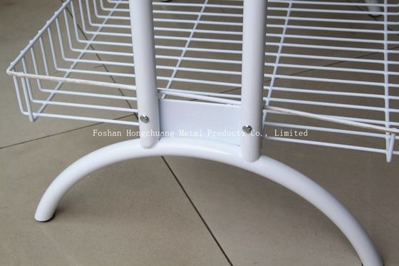 Custom potato chip metal display rack with four Wire basket White