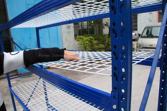 1880mm Length 600mm Width Warehouse Storage Shelves Blue Color