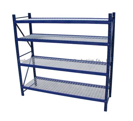 1880mm Length 600mm Width Warehouse Storage Shelves Blue Color