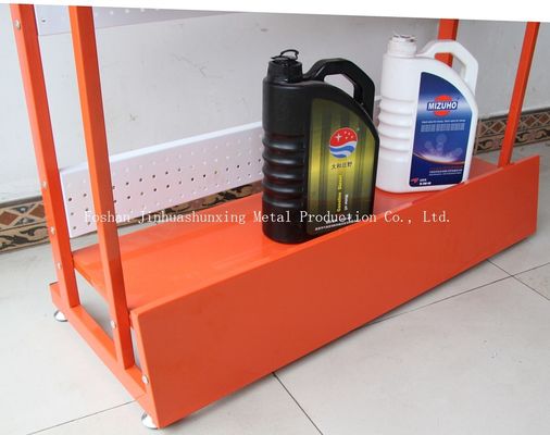3 Tier TUV Approval Metal Oil Display Stand For Lubricating Oil Per Floor