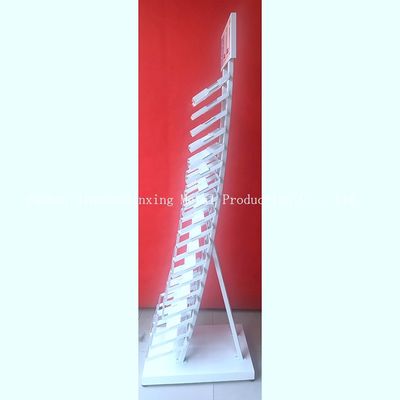 2050mm Height 320*480 mm  Sample Display Rack , Glass Display Racks With White