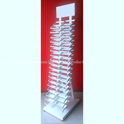 2050mm Height 320*480 mm  Sample Display Rack , Glass Display Racks With White