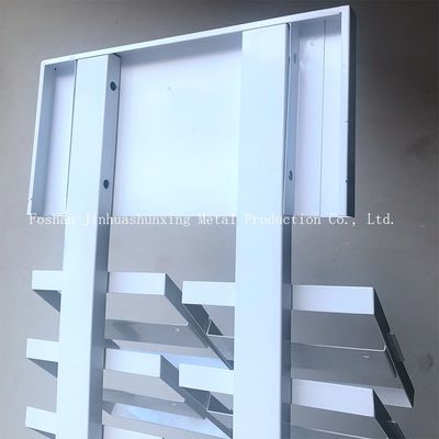 2050mm Height 320*480 mm  Sample Display Rack , Glass Display Racks With White