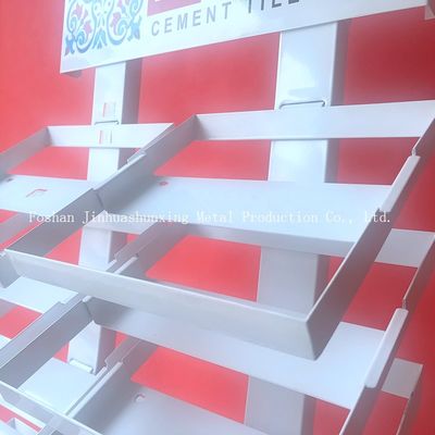 2050mm Height 320*480 mm  Sample Display Rack , Glass Display Racks With White