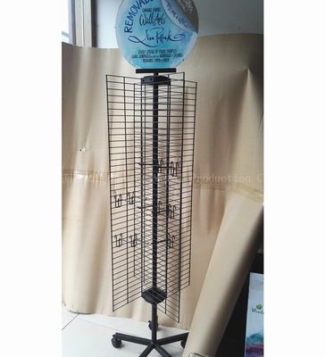 Four Sided W500mm H1800mm Rotating Display Rack ，Mobile phone accessories display rack With Hook
