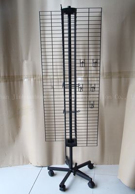 Four Sided W500mm H1800mm Rotating Display Rack ，Mobile phone accessories display rack With Hook