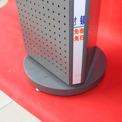 Metal Gray 1100mm Height 400mm Length Rotating Display Rack 3 Side