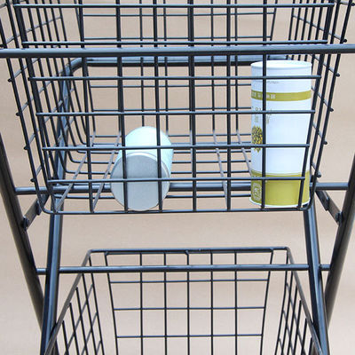 Two Layers H950mm W600mm Sports Equipment Storage Rack ,Tennis Ball Trolley Foldable