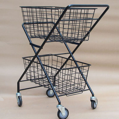 Two Layers H950mm W600mm Sports Equipment Storage Rack ,Tennis Ball Trolley Foldable