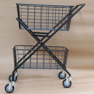 Two Layers H950mm W600mm Sports Equipment Storage Rack ,Tennis Ball Trolley Foldable