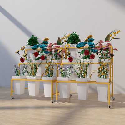 Gold Frame 750mm Length Flower Display Rack As Wedding Decoration