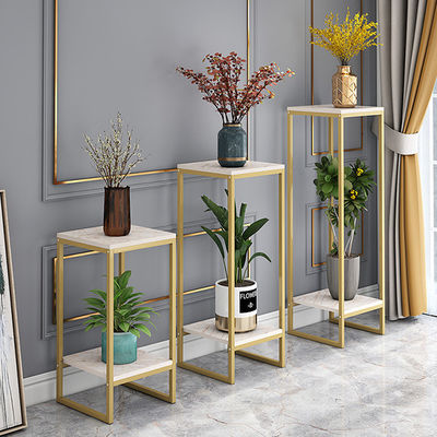 Ulti Layer 800mm Height 40mm Width Flower Display Rack Golden Iron uUed Grocery Store Shelving For Sale