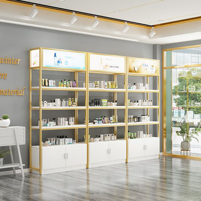 High Metal And Wood Shelving Unit For Skin Care, Product  Adjustable Display Shelves,storage and shelving units