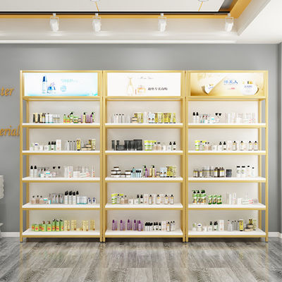 High Metal And Wood Shelving Unit For Skin Care, Product  Adjustable Display Shelves,storage and shelving units