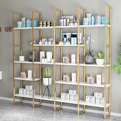 Nordic Height 1800mm Length 2500mm Iron And Wood Shelves For Nail Shop