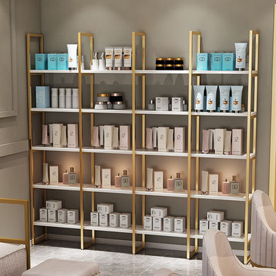 Nordic Height 1800mm Length 2500mm Iron And Wood Shelves For Nail Shop