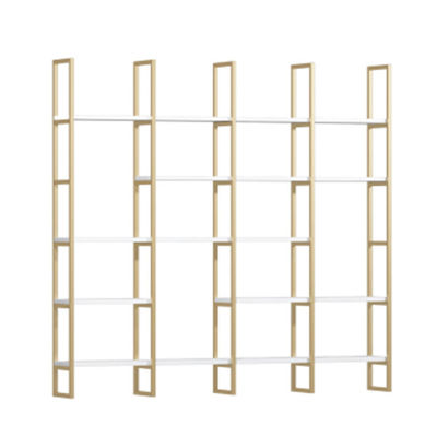 Nordic Height 1800mm Length 2500mm Iron And Wood Shelves For Nail Shop