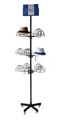 Black Color Multi Tier TUV Certificate Hat Display Rack Removable