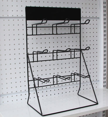 Mini Metal Wire Display Rack , Wire Mesh Display Stands For Battery Earphone Holder