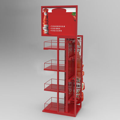 Fashoinable Red Color Supermarket Soda Beer Beverage Display Rack