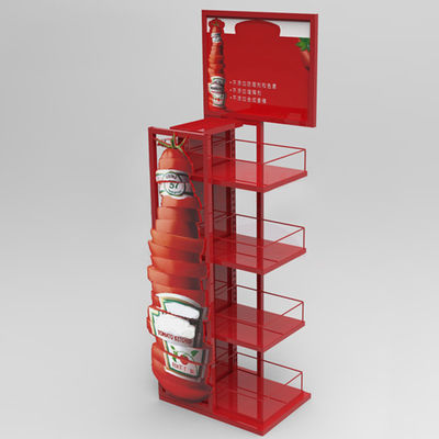 Fashoinable Red Color Supermarket Soda Beer Beverage Display Rack