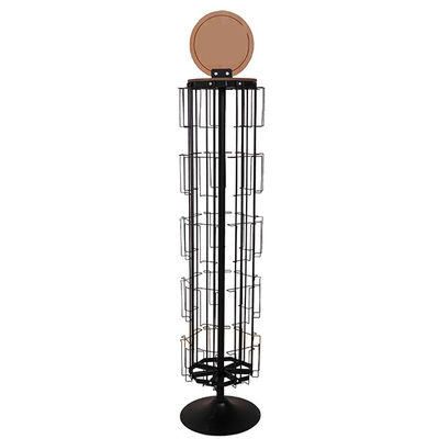 L1680mm W350mm Rotating Retail Display Stand , Rotating Postcard Display Metal