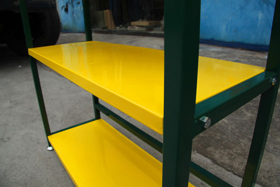 Yellow Color TUV Certificate Lubricant Display Rack Four Tiers
