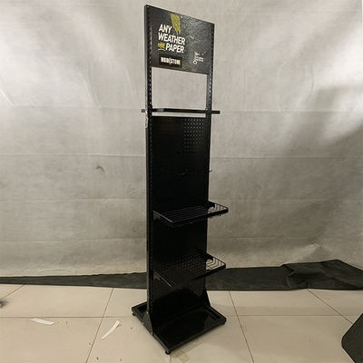 Black Color D500mm H2000mm Display Rack Stand For Storage