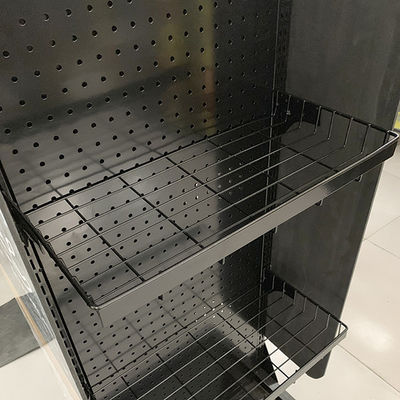 Black Color D500mm H2000mm Display Rack Stand For Storage