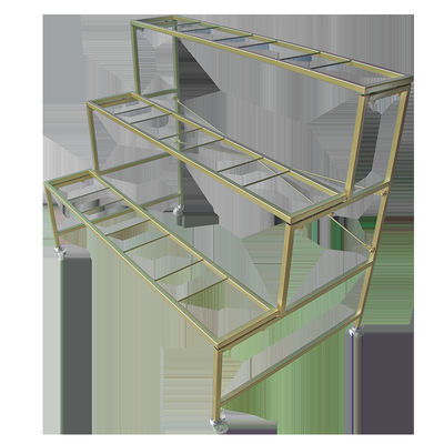 Movable 796mm Height 590mm Depth Flower Display Rack Three Layer