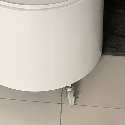 Width 600mm Height 1810mm Rotating Display Rack , Round Metal Display Stand White
