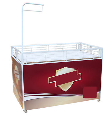 White Color 760mm Depth Storage Promo Table With Umbrella Portable