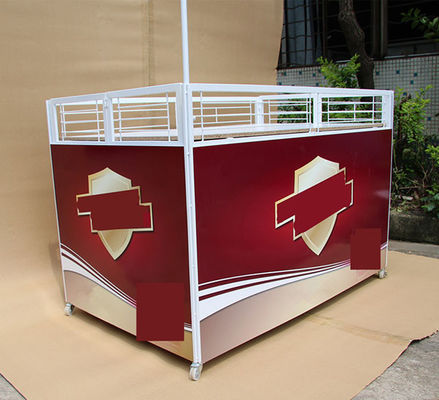 White Color 760mm Depth Storage Promo Table With Umbrella Portable