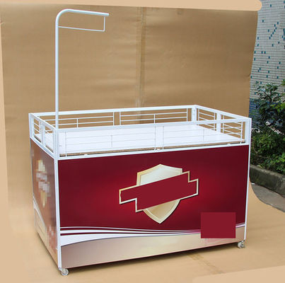 White Color 760mm Depth Storage Promo Table With Umbrella Portable