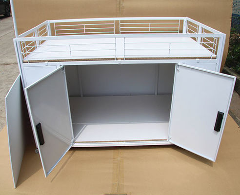 White Color 760mm Depth Storage Promo Table With Umbrella Portable