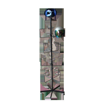 Black Color Height 1850mm Supermarket Display Racks , Safety Helmet Rack