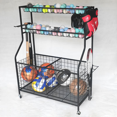 Removable Black Sports Equipment Storage Rack For Ball Medicine