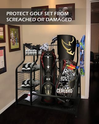 4 Removable Hooks Extra Large Golf Bag Organizer For Clubs