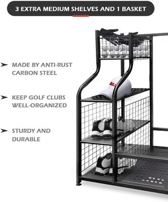 4 Removable Hooks Extra Large Golf Bag Organizer For Clubs