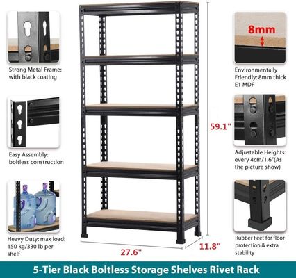 3 Pack Heavy Duty 5 Tier Warehouse Storage Shelves Garage Shelving Unit Adjustable 59&quot; H