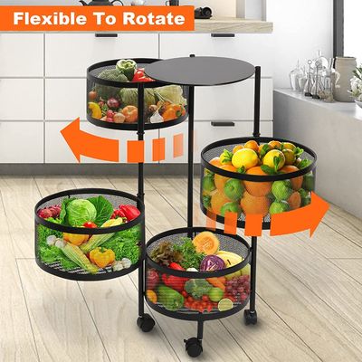 Multi Function Rotating Storage Rack Household Round Multi Layer Storage Shelf