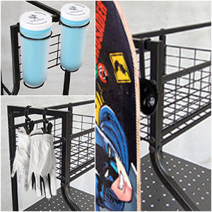 100kg / layer Hook golf bag organizer for garage Custom Color
